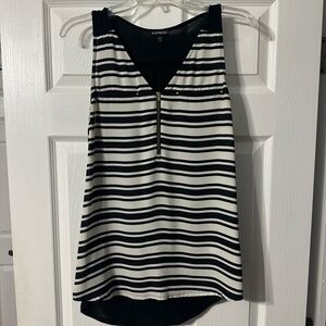 Women's Express Black and White Striped Blouse Size M